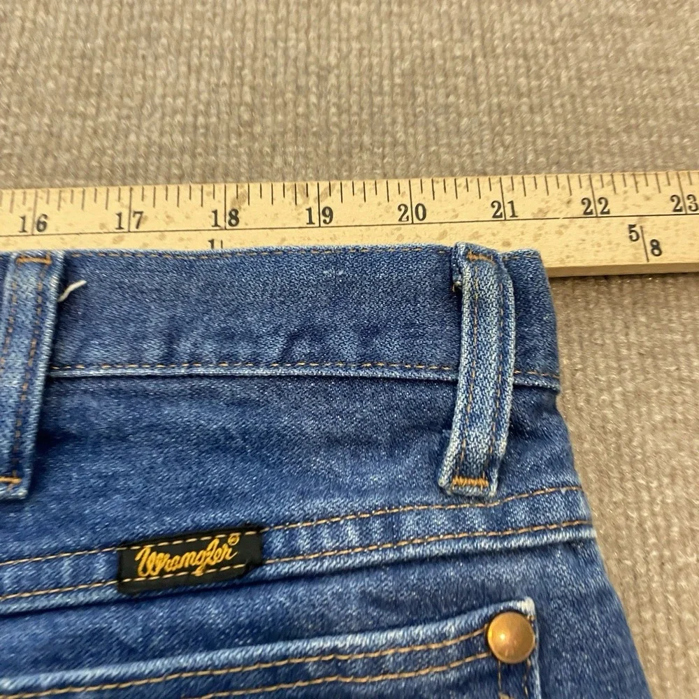 Wrangler Jeans Mens 42x32 Blue 936 DEN Cowboy Cut Slim Fit Western‎ Distressed